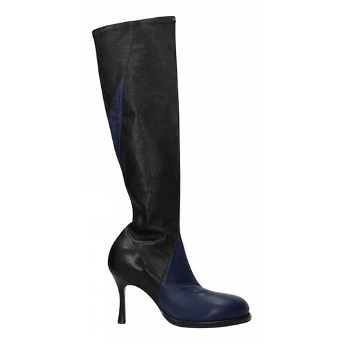 Pre-owned Celine Leather Boots In Blue