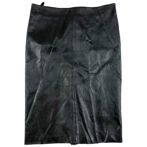 Pre-owned The Row Leather Mid-length Skirt In Grey
