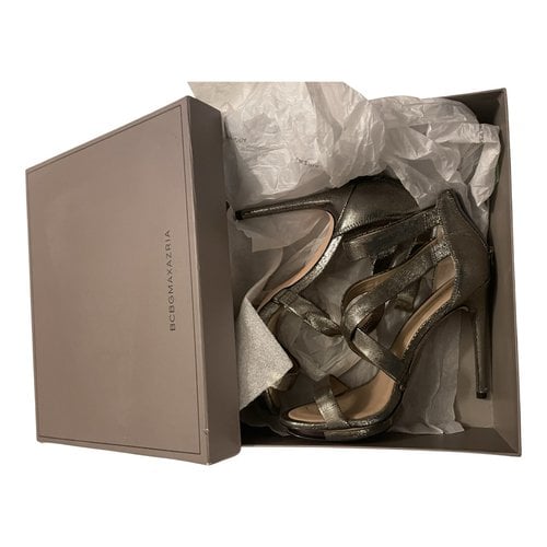 Pre-owned Bcbg Max Azria Leather Sandals In Metallic