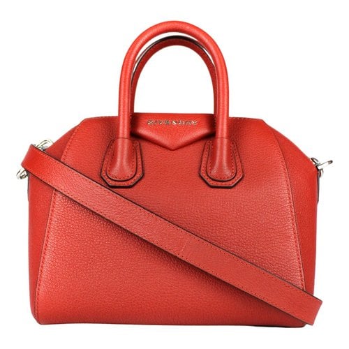 Pre-owned Givenchy Antigona Leather Crossbody Bag In Red