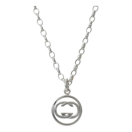 Pre-owned Gucci Gg Running Silver Necklace