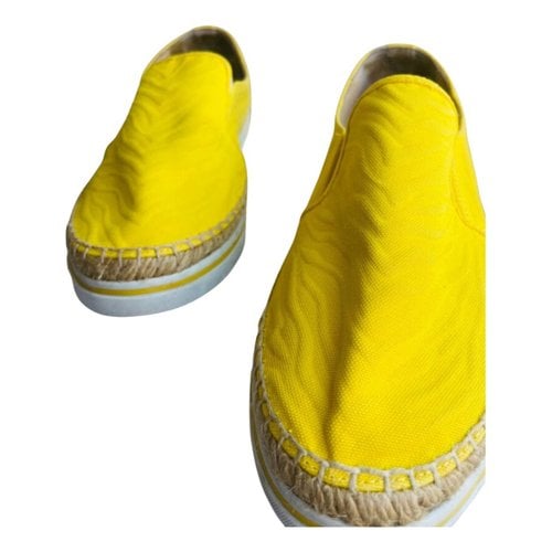 Pre-owned Jimmy Choo Cloth Espadrilles In Yellow