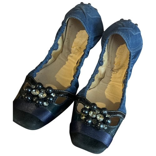 Pre-owned Tod's Ballet Flats In Blue