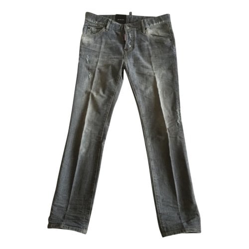 Pre-owned Dsquared2 Straight Pants In Grey
