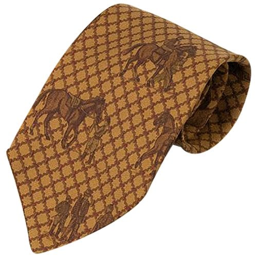 Pre-owned Etro Silk Tie In Brown