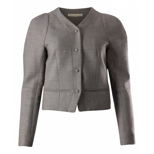 Pre-owned Balenciaga Wool Blazer In Grey