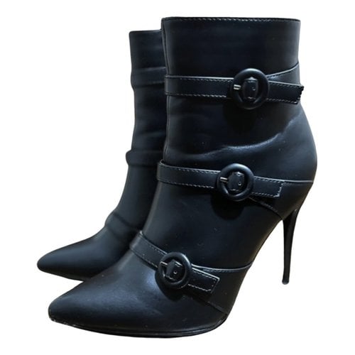 Pre-owned Prima Donna Leather Ankle Boots In Black