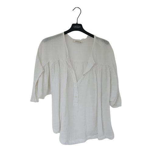 Pre-owned Masscob Linen Blouse In White