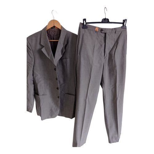 Pre-owned Valentino Silk Suit In Grey