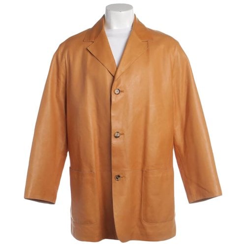 Pre-owned Baldessarini Leather Coat In Orange