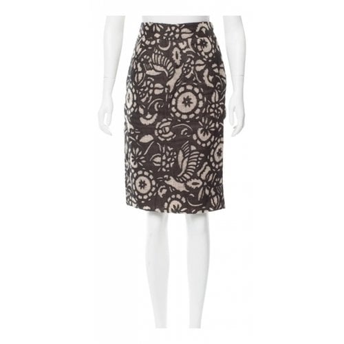 Pre-owned Diane Von Furstenberg Linen Mid-length Skirt In Multicolour