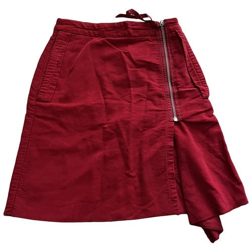 Pre-owned Maison Margiela Velvet Mini Skirt In Red