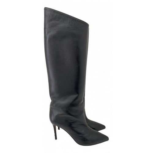 Pre-owned Alexandre Vauthier Leather Snow Boots In Black