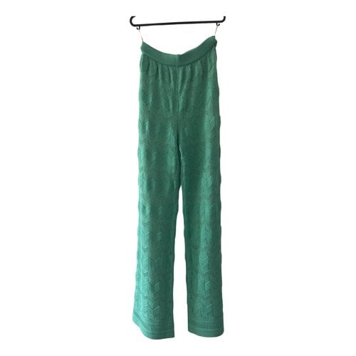 Pre-owned M Missoni Wool Trousers In Green