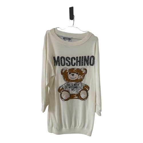 Pre-owned Moschino Wool Dress In White