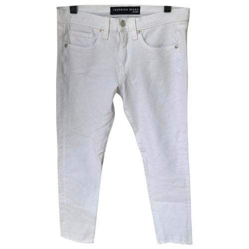 Pre-owned Veronica Beard Slim Jeans In White