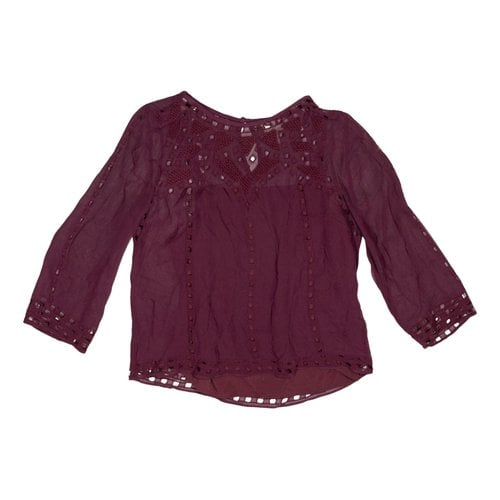 Pre-owned Joie Blouse In Burgundy