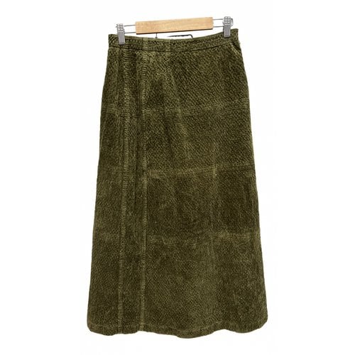 Pre-owned Issey Miyake Wool Maxi Skirt In Khaki