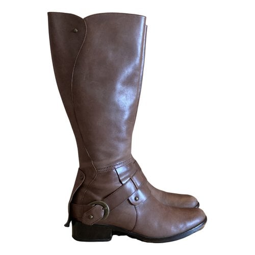 Pre-owned Sam Edelman Leather Riding Boots In Brown
