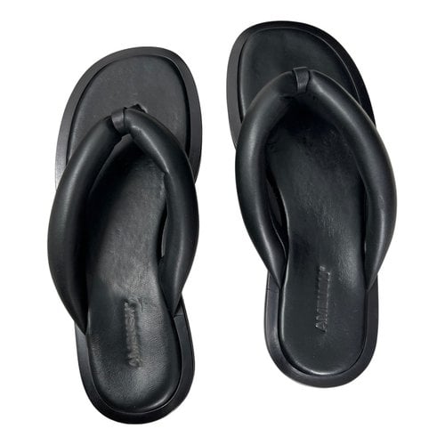 Pre-owned Ambush Leather Sandals In Black