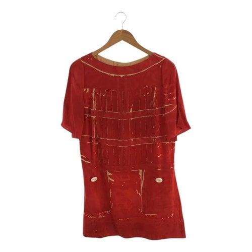 Pre-owned Louis Vuitton Silk Mini Dress In Red