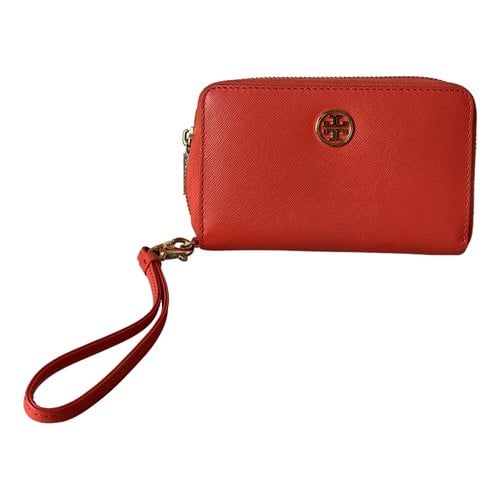 Pre-owned Tory Burch Leather Wallet In Orange