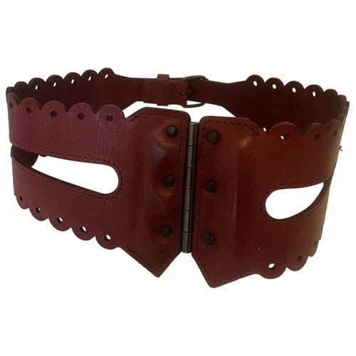 Pre-owned Alexander Mcqueen Leather Belt In Red
