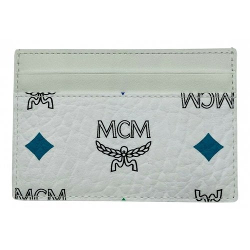Pre-owned Mcm Cloth Card Wallet In White