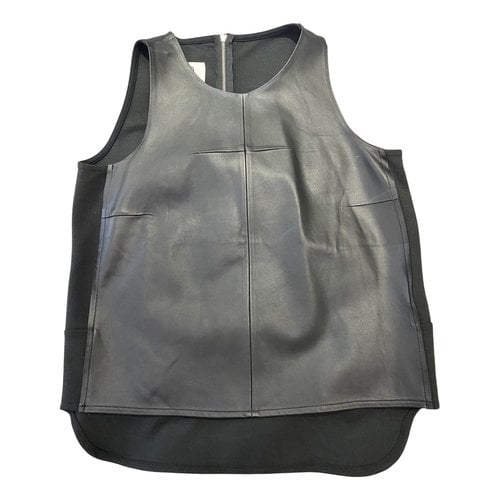 Pre-owned Mm6 Maison Margiela Leather Top In Black
