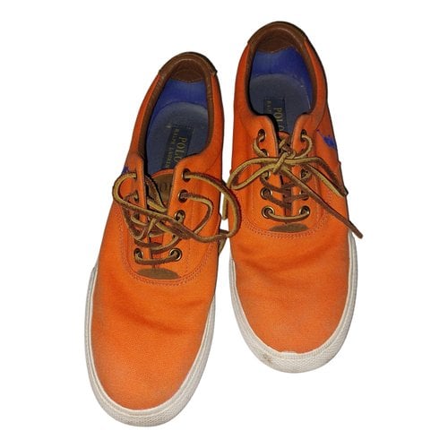 Pre-owned Polo Ralph Lauren Cloth Low Trainers In Orange