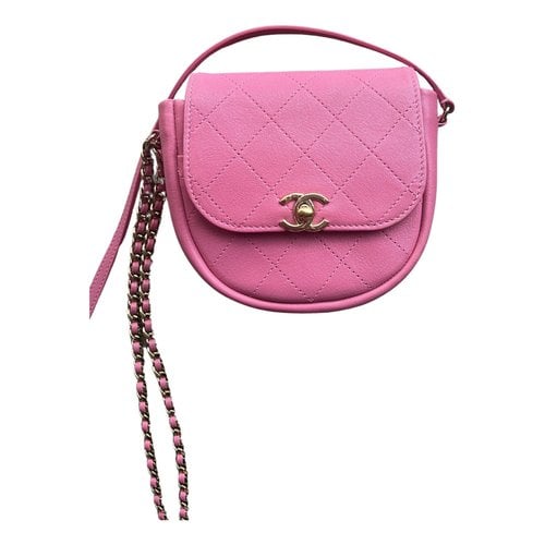Pre-owned Chanel Leather Crossbody Bag In Pink