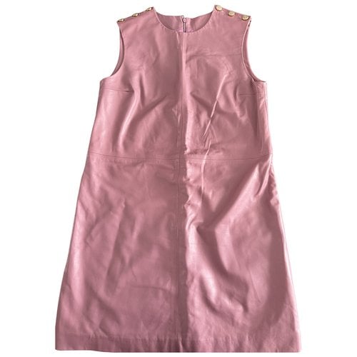 Pre-owned Gucci Leather Mini Dress In Pink