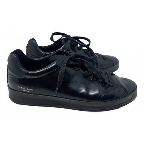 Pre-owned Rag & Bone Leather Trainers In Black