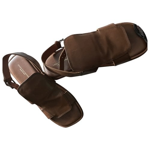 Pre-owned Dries Van Noten Leather Sandals In Brown