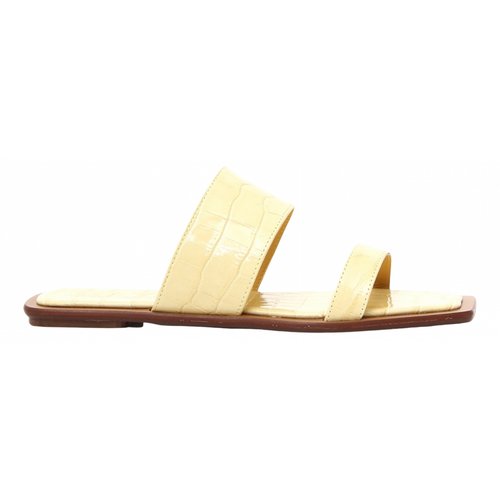 Pre-owned Max & Co Leather Mules In Yellow