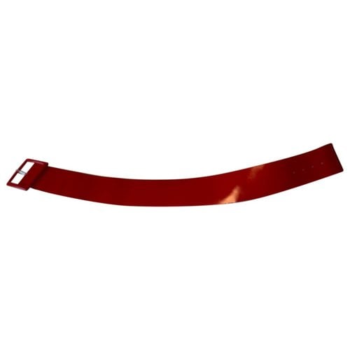 Pre-owned Agnès B. Patent Leather Belt In Red