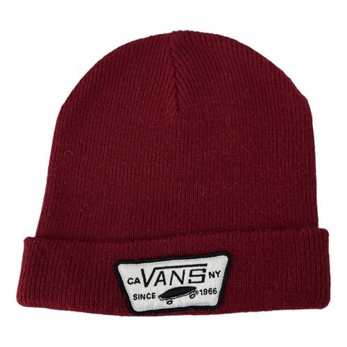 Pre-owned Vans Wool Hat In Burgundy