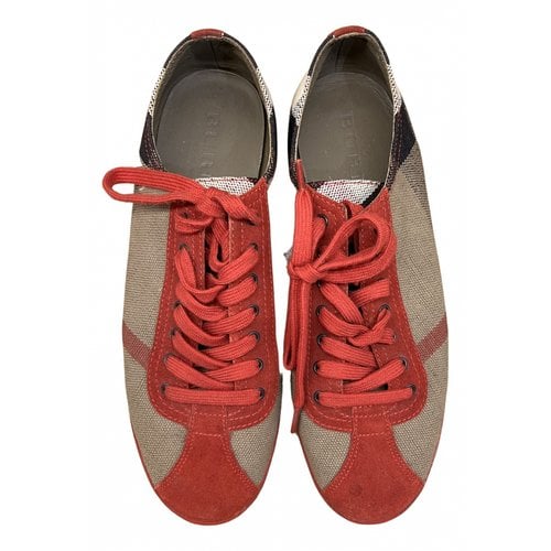 Pre-owned Burberry Cloth Trainers In Red