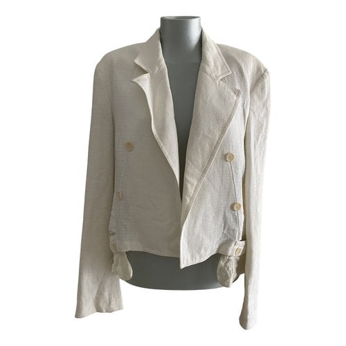 Pre-owned Stella Mccartney Linen Short Vest In White