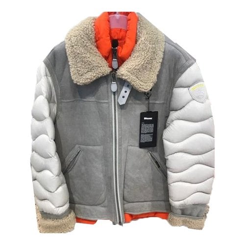 Pre-owned Blauer Leather Puffer In Grey