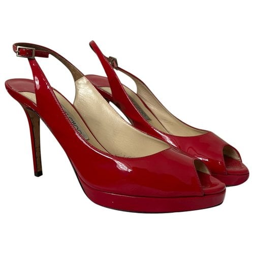 Pre-owned Jimmy Choo Patent Leather Sandals In Red