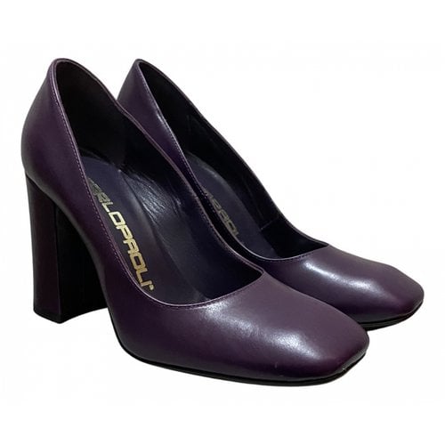 Pre-owned Giancarlo Paoli Leather Heels In Purple