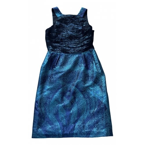 Pre-owned Versace Silk Dress In Blue