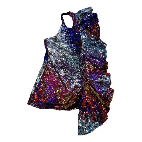 Pre-owned Halpern Glitter Mini Dress In Multicolour