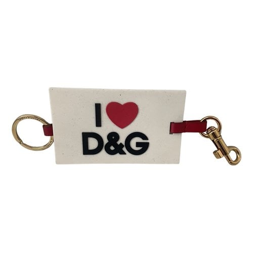 Pre-owned Dolce & Gabbana Key Ring In White