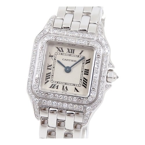 Pre-owned Cartier Panthère White Gold Watch In Silver