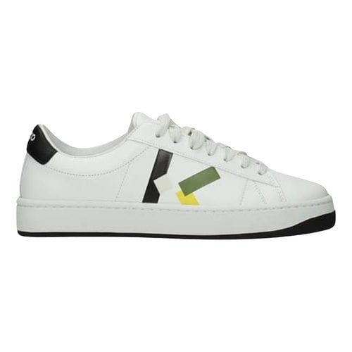 Pre-owned Kenzo Leather Trainers In White
