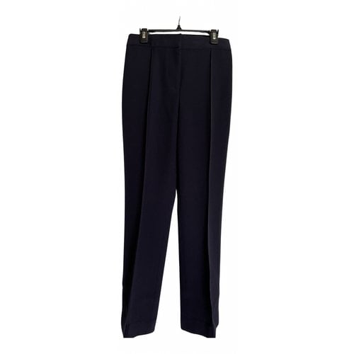 Pre-owned Tory Burch Wool Trousers In Navy