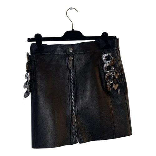 Pre-owned Dsquared2 Leather Mid-length Skirt In Black