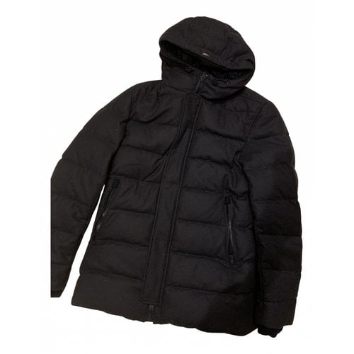Pre-owned Herno Wool Puffer In Navy